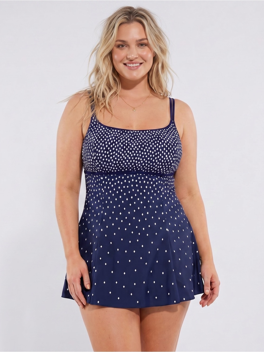 VINTAGE GREAT LENGTHS Diamond Dot Swim Dress